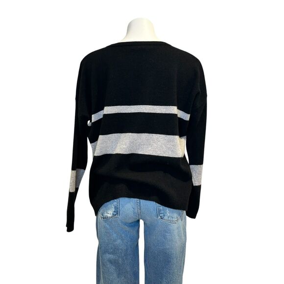 The CASHMERE PROJECT Women's Knit Sweater Pullover Black Gray Size L Boxy Casual - Picture 6 of 7